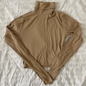 beige cropped turtleneck, size XS